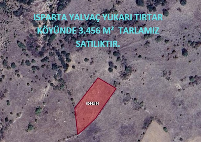 ISPARTA YALVAÇ YUKARI TIRTAR KÖYÜNDE 3.456 M²  TARLAMIZ  SATILIKTIR. - ISPARTA YALVAÇ fotoğraf 6